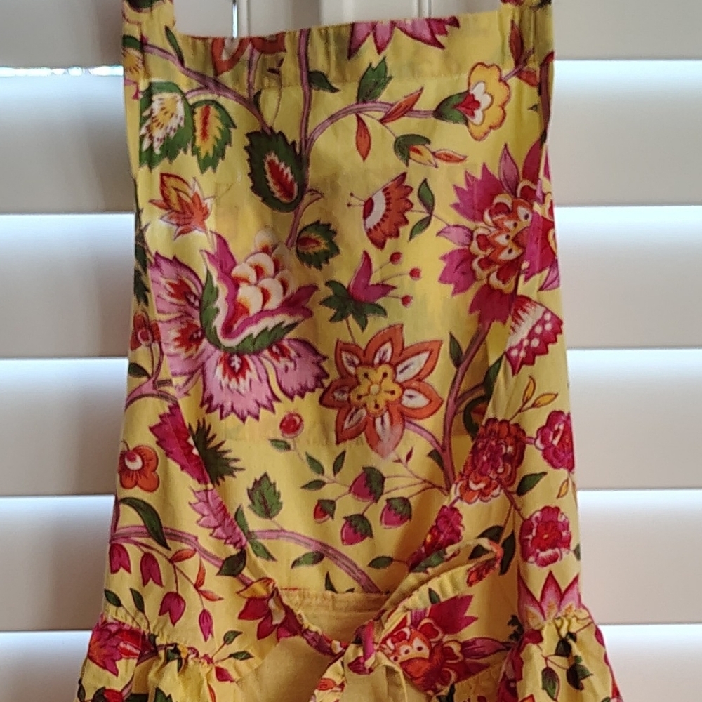 April Cornell Country French Floral Ruffle Tiered Cotton CottageCore Apron EUC - Picture 8 of 8